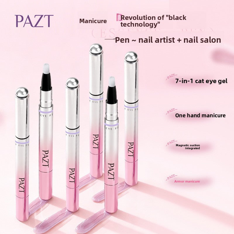 5-Color Cat-Eye Nail Polish Pen with Small Magnetic Beads